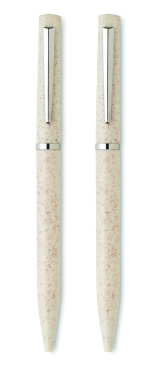 Logotrade promotional gift picture of: Wheat straw/ABS twist pen set